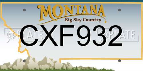 CXF932 Montana License Plate
