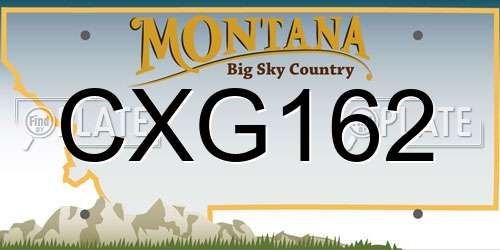 CXG162 Montana License Plate