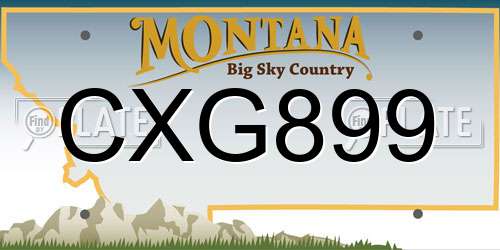 CXG899 Montana License Plate