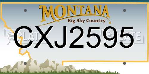CXJ2595 Montana License Plate
