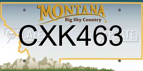 CXK463 Montana License Plate