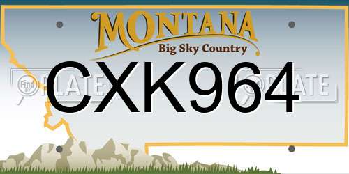 CXK964 Montana License Plate