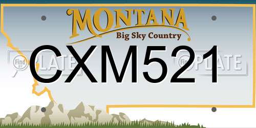 CXM521 Montana License Plate