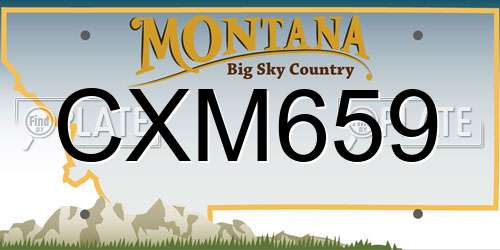 CXM659 Montana License Plate