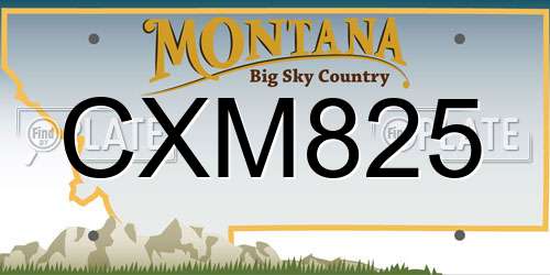 CXM825 Montana License Plate