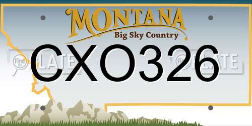 CXO326 Montana License Plate