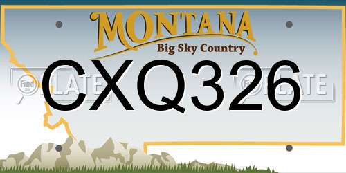 CXQ326 Montana License Plate
