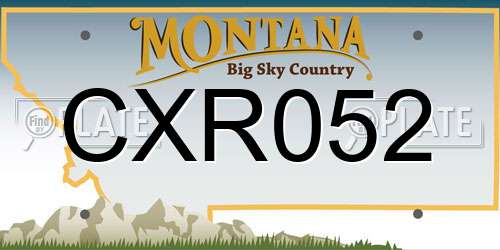 CXR052 Montana License Plate
