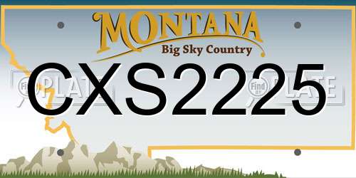 CXS2225 Montana License Plate