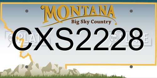 CXS2228 Montana License Plate