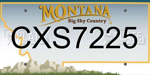 CXS7225 Montana License Plate