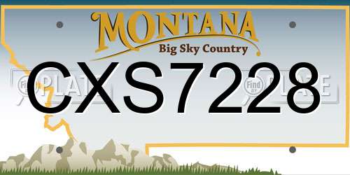 CXS7228 Montana License Plate