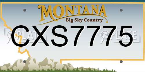 CXS7775 Montana License Plate