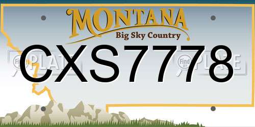 CXS7778 Montana License Plate