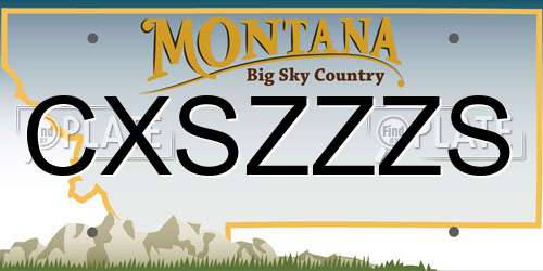 CXSZZZS Montana License Plate
