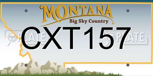 CXT157 Montana License Plate