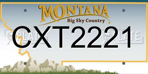CXT2221 Montana License Plate