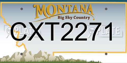 CXT2271 Montana License Plate