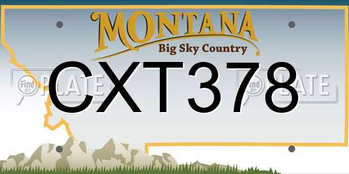 CXT378 Montana License Plate