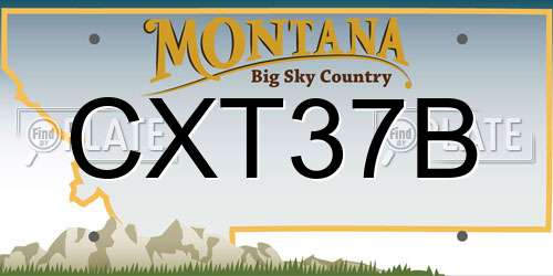 CXT37B Montana License Plate
