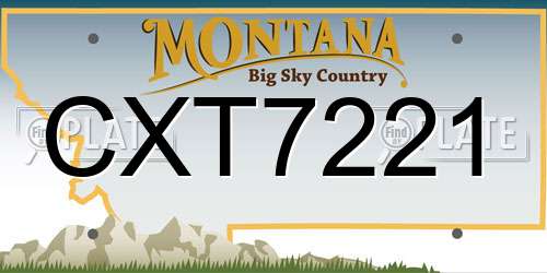 CXT7221 Montana License Plate