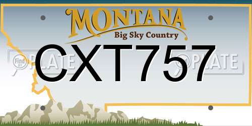 CXT757 Montana License Plate