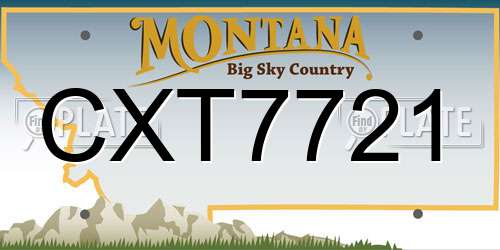 CXT7721 Montana License Plate