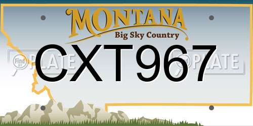 CXT967 Montana License Plate