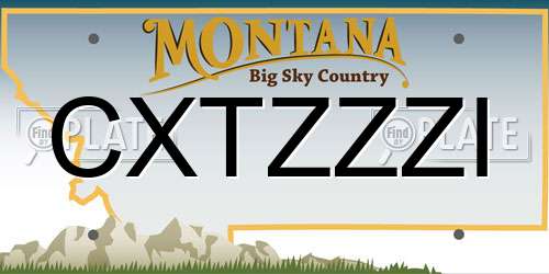 CXTZZZI Montana License Plate
