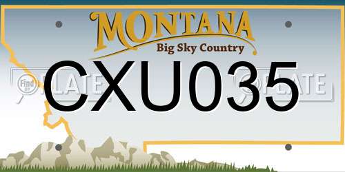 CXU035 Montana License Plate