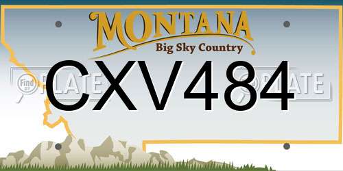 CXV484 Montana License Plate