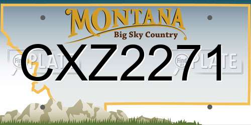 CXZ2271 Montana License Plate