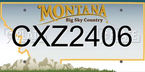 CXZ2406 Montana License Plate