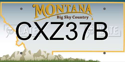 CXZ37B Montana License Plate