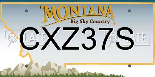 CXZ37S Montana License Plate