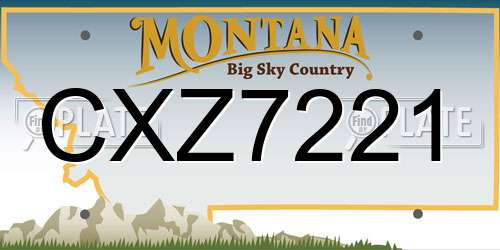 CXZ7221 Montana License Plate
