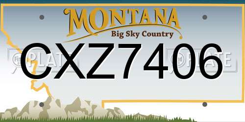 CXZ7406 Montana License Plate