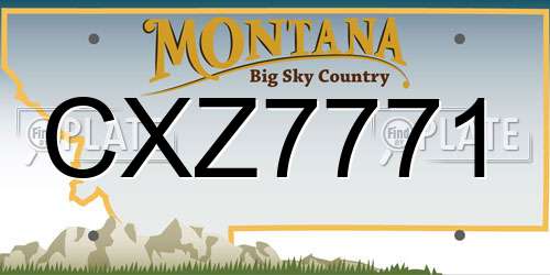 CXZ7771 Montana License Plate
