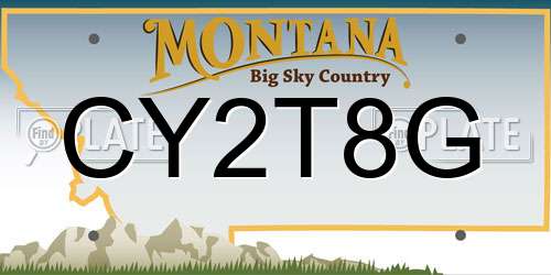 CY2T8G Montana License Plate