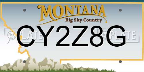 CY2Z8G Montana License Plate