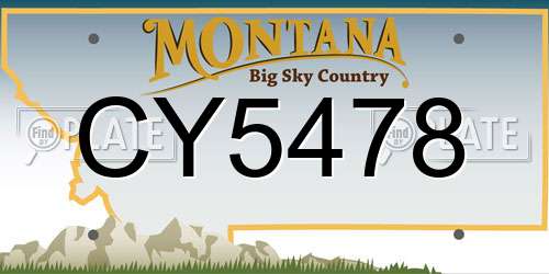 CY5478 Montana License Plate