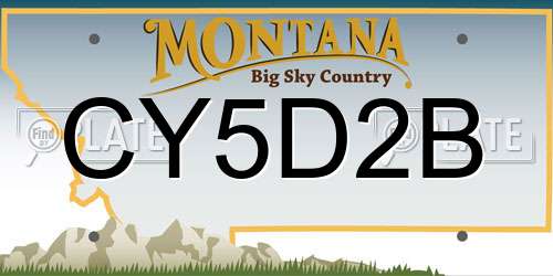CY5D2B Montana License Plate