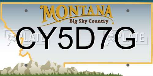 CY5D7G Montana License Plate