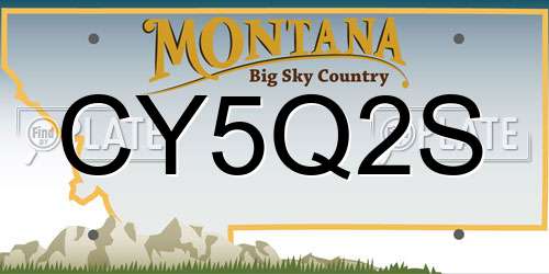 CY5Q2S Montana License Plate