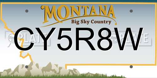 CY5R8W Montana License Plate