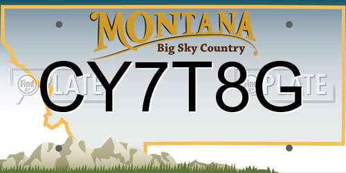 CY7T8G Montana License Plate