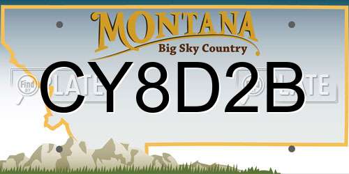CY8D2B Montana License Plate