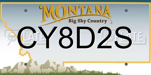 CY8D2S Montana License Plate
