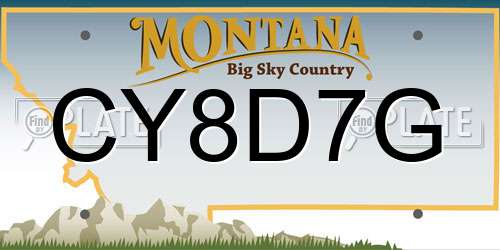 CY8D7G Montana License Plate