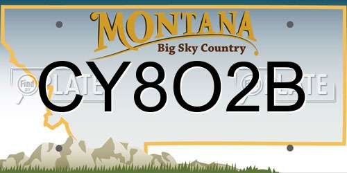 CY8O2B Montana License Plate